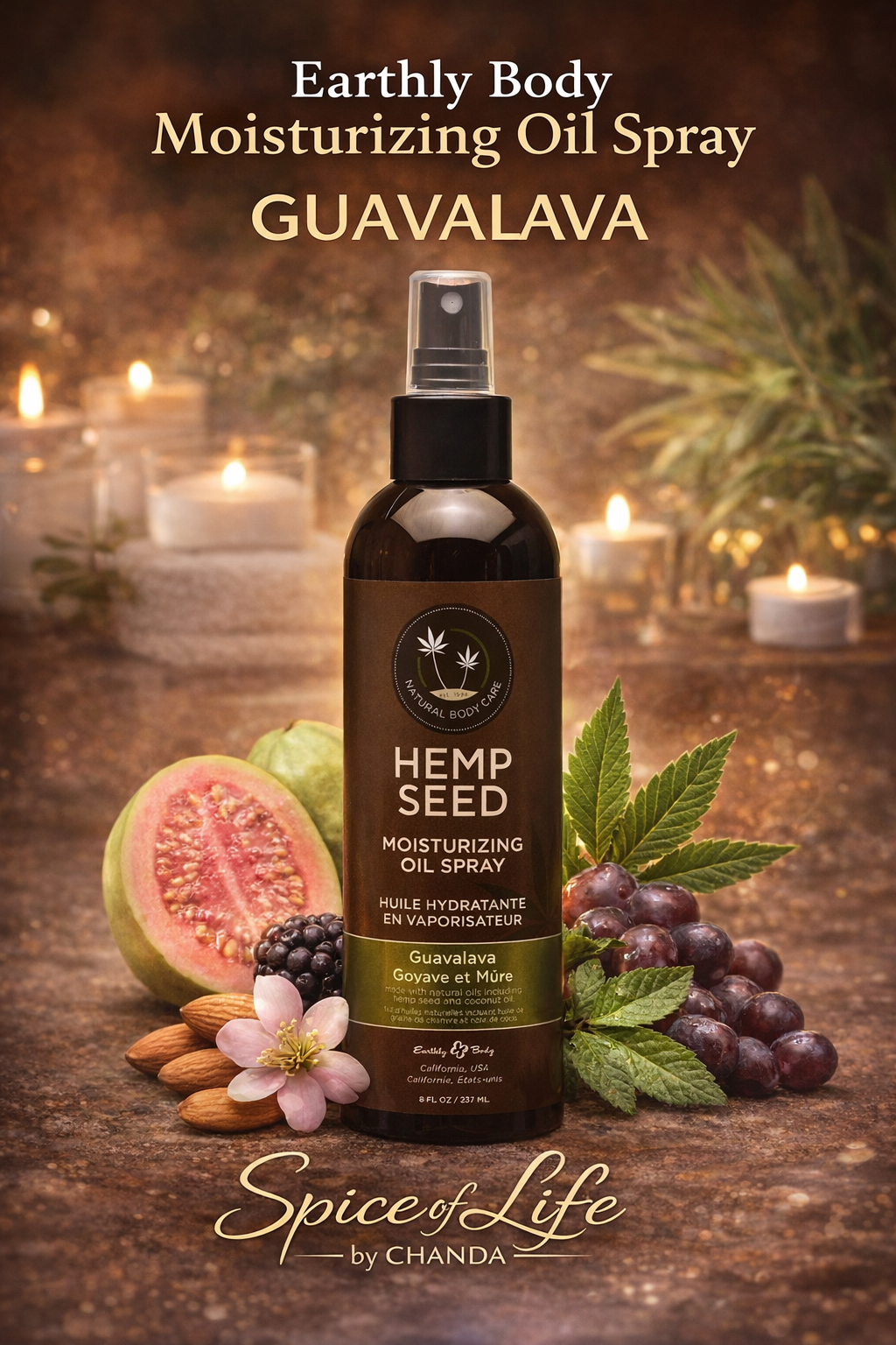 Guavalava Moisturizing Spray Oil ( Body Dew ) Earthly Body