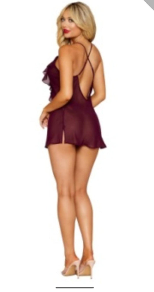 Chocolate Chemise & Robe Set
