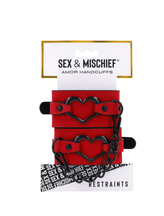 Red & Black Heart Handcuffs