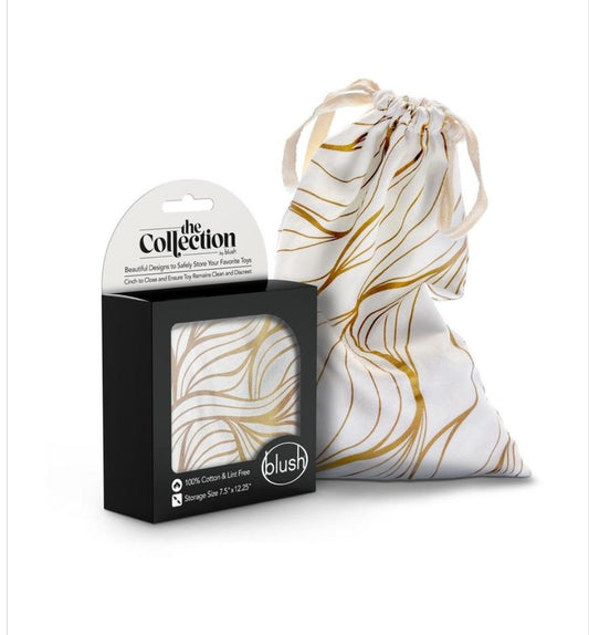 Toy Storage Bag - Cotton - Gold & Cream