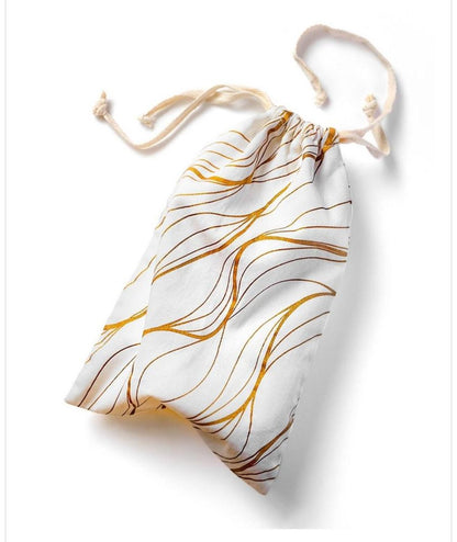 Toy Storage Bag - Cotton - Gold & Cream