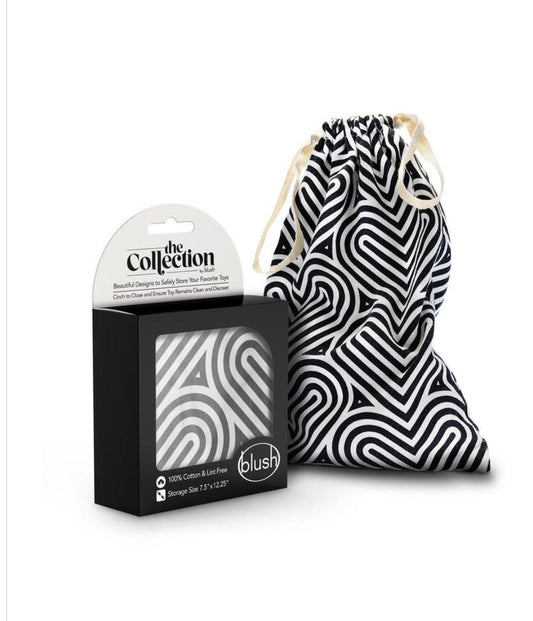 Toy Storage Bag - Cotton - Black & Cream