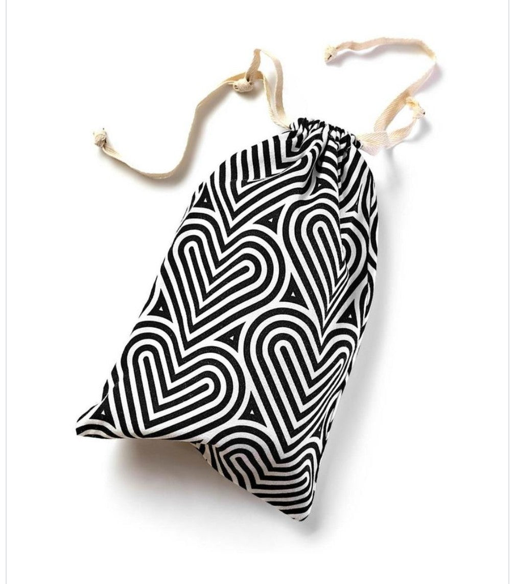 Toy Storage Bag - Cotton - Black & Cream